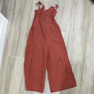 Like New Rust Jumpsuit with Button Details